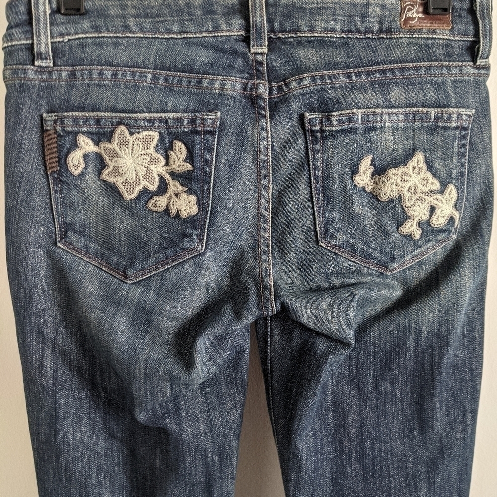 PAIGE Jeans Embroidered Pockets Benedict Canyon Straight Leg 26 - Picture 5 of 12